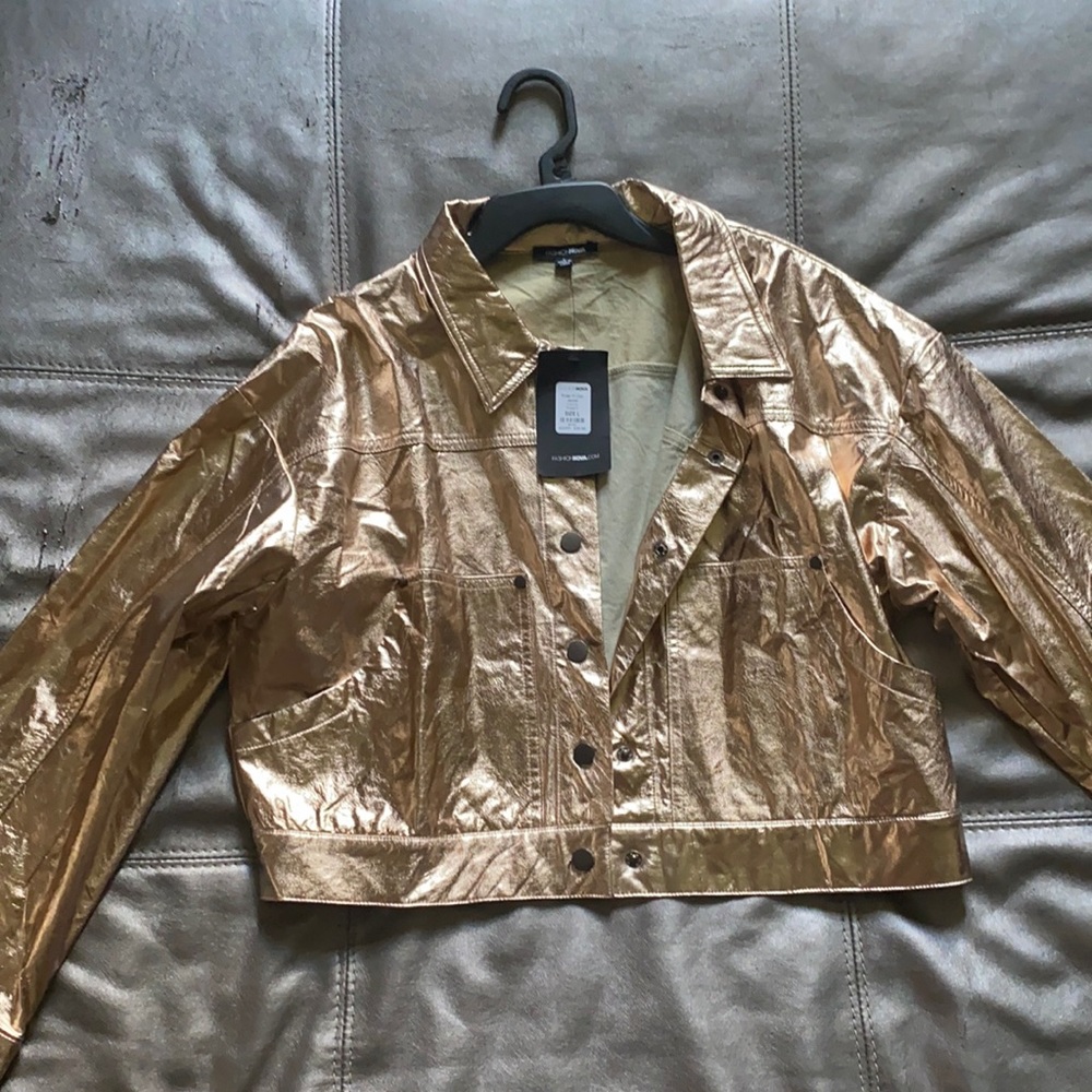 Rose good cropped leather jacket